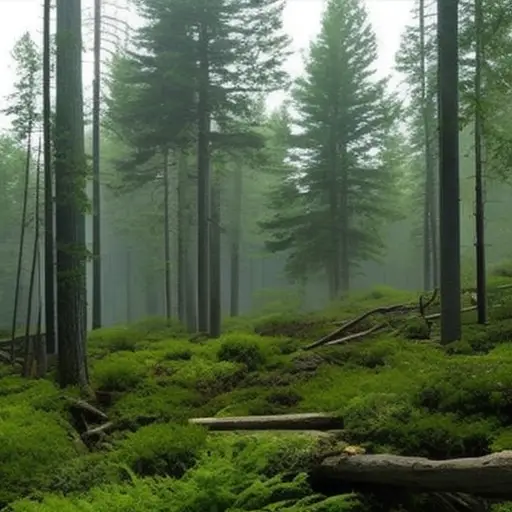 An image that showcases a pristine forest ecosystem with clear signs of invasive species control measures, such as removal of non-native plants, quarantine zones, and educational signage, emphasizing the importance of preventing their spread