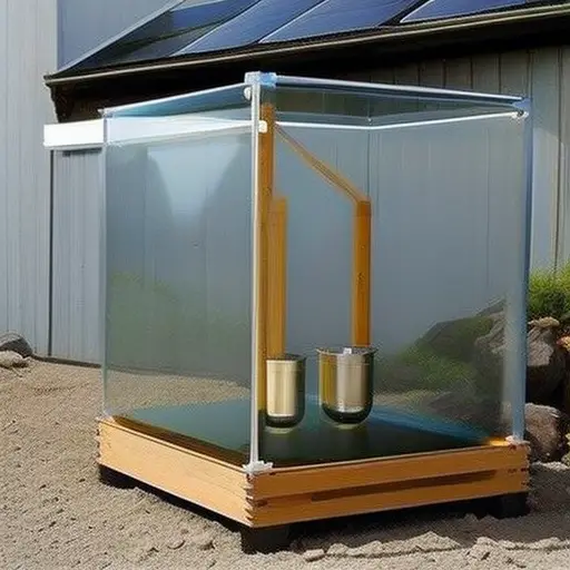 An image showcasing a step-by-step guide to constructing a DIY solar still