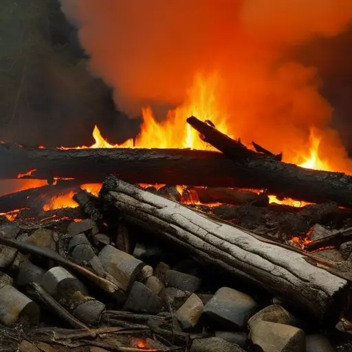 An image capturing the struggle and determination of starting a fire in damp conditions